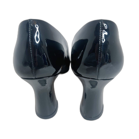 y2k Via Spiga Black Patent Leather Pointed Toe Heels Vintage Pumps Size 7 - Picture 4 of 9